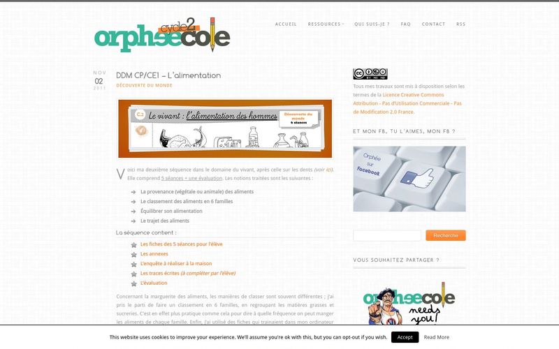 Orpheecole cycle 2 : l'alimentation